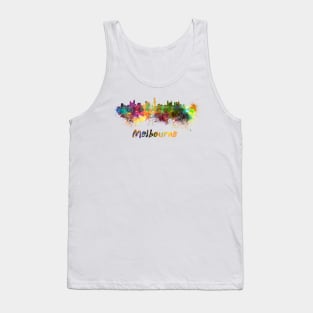 Melbourne skyline in watercolor Tank Top